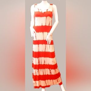 LAPIS Orange/ Ivory Tie Dye Lg. Dress-S-NWOT